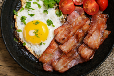 Breakfast sides: Egg with either bacon, sausage, or gyro.